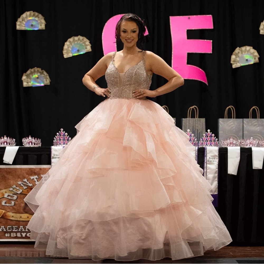 Elegant Pink Layered ballgown